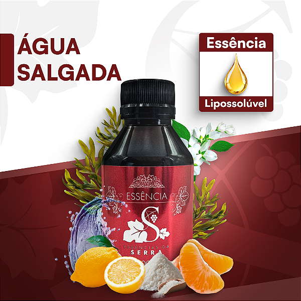 ÁGUA SALGADA - ESSÊNCIA LIPOSOLÚVEL - PREMIUM E CONCENTRADA PARA VELAS, SABONETES E COSMÉTICOS ARTESANAIS