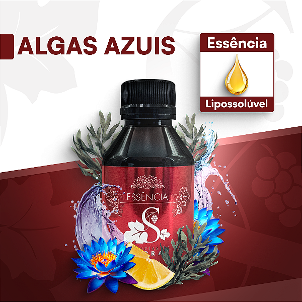 ALGAS AZUIS - ESSÊNCIA LIPOSOLÚVEL - PREMIUM E CONCENTRADA PARA VELAS, SABONETES E COSMÉTICOS ARTESANAIS