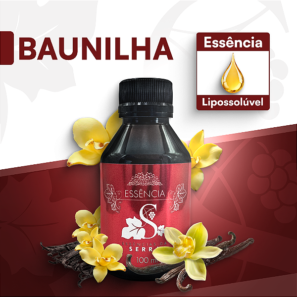 BAUNILHA - ESSÊNCIA LIPOSOLÚVEL - PREMIUM E CONCENTRADA PARA VELAS, SABONETES E COSMÉTICOS ARTESANAIS