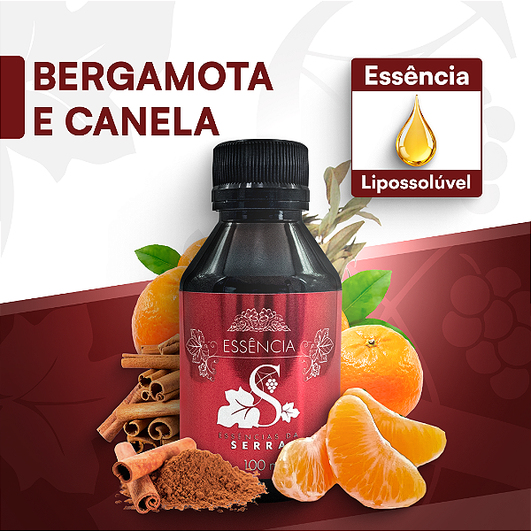 BERGAMOTA COM CANELA - ESSÊNCIA LIPOSOLÚVEL - PREMIUM E CONCENTRADA PARA VELAS, SABONETES E COSMÉTICOS ARTESANAIS