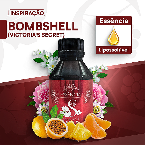 BOMBSHELL VICTORIA'S SECRET - ESSÊNCIA LIPOSOLÚVEL - PREMIUM E CONCENTRADA PARA VELAS, SABONETES E COSMÉTICOS ARTESANAIS