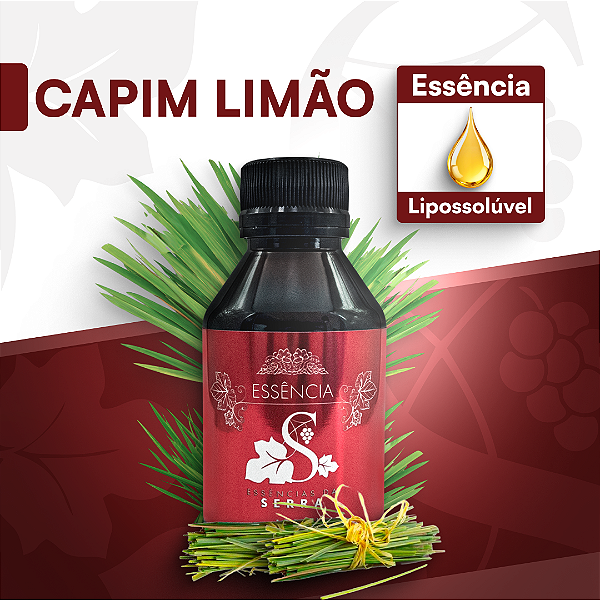 CAPIM LIMÃO - ESSÊNCIA LIPOSOLÚVEL - PREMIUM E CONCENTRADA PARA VELAS, SABONETES E COSMÉTICOS ARTESANAIS