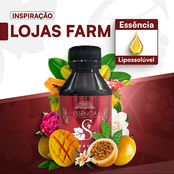 INSP. LOJAS FARM - ESSÊNCIA LIPOSOLÚVEL - PREMIUM E CONCENTRADA PARA VELAS, SABONETES E COSMÉTICOS ARTESANAIS