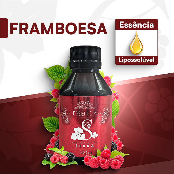 FRAMBOESA - ESSÊNCIA LIPOSOLÚVEL - PREMIUM E CONCENTRADA PARA VELAS, SABONETES E COSMÉTICOS ARTESANAIS