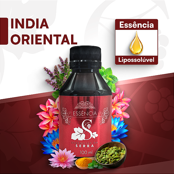 INDIA ORIENTAL - ESSÊNCIA LIPOSOLÚVEL - PREMIUM E CONCENTRADA PARA VELAS, SABONETES E COSMÉTICOS ARTESANAIS