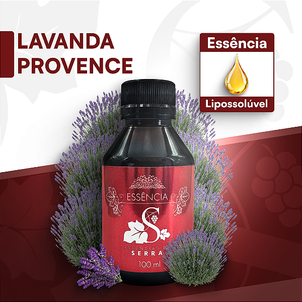 LAVANDA PROVENCE - ESSÊNCIA LIPOSOLÚVEL - PREMIUM E CONCENTRADA PARA VELAS, SABONETES E COSMÉTICOS ARTESANAIS