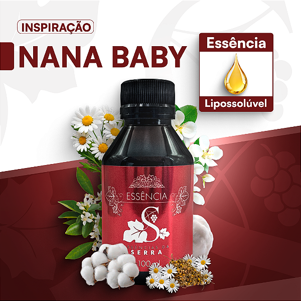 NANA BABY - ESSÊNCIA LIPOSOLÚVEL - PREMIUM E CONCENTRADA PARA VELAS, SABONETES E COSMÉTICOS ARTESANAIS