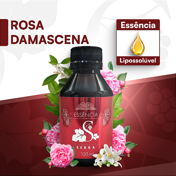 ROSA DAMASCENA - ESSÊNCIA LIPOSOLÚVEL - PREMIUM E CONCENTRADA PARA VELAS, SABONETES E COSMÉTICOS ARTESANAIS