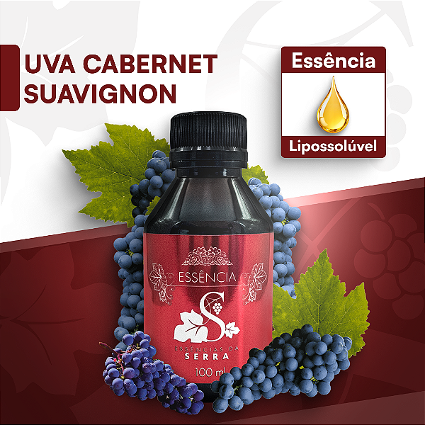 UVA CABERNET SAUVIGNON - ESSÊNCIA LIPOSOLÚVEL - PREMIUM E CONCENTRADA PARA VELAS, SABONETES E COSMÉTICOS ARTESANAIS