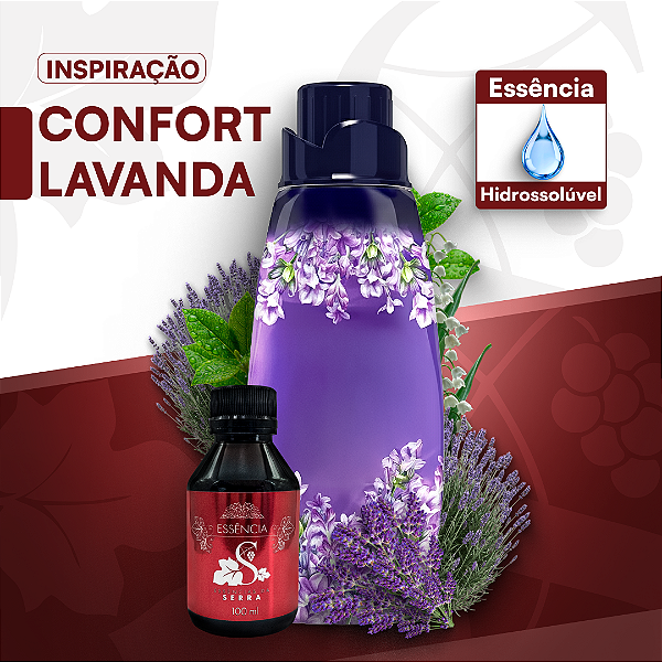 CONFORT LAVANDA - ESSÊNCIA HIDROSOLÚVEL - PREMIUM E CONCENTRADA PARA BASES ÁGUA