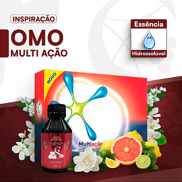 OMO MULTI AÇÃO - ESSÊNCIA HIDROSOLÚVEL - PREMIUM E CONCENTRADA PARA BASES ÁGUA