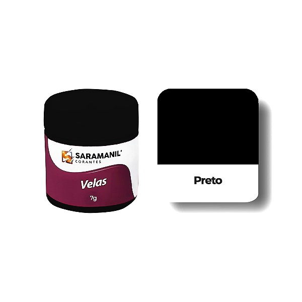 CORANTE EM PÓ PARA VELA PRETO - 7 GRS - SARAMANIL