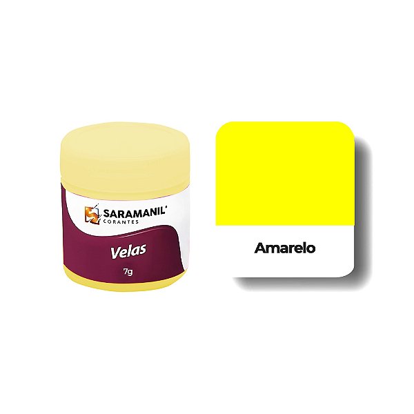 CORANTE EM PÓ PARA VELA AMARELO - 7 GRS - SARAMANIL