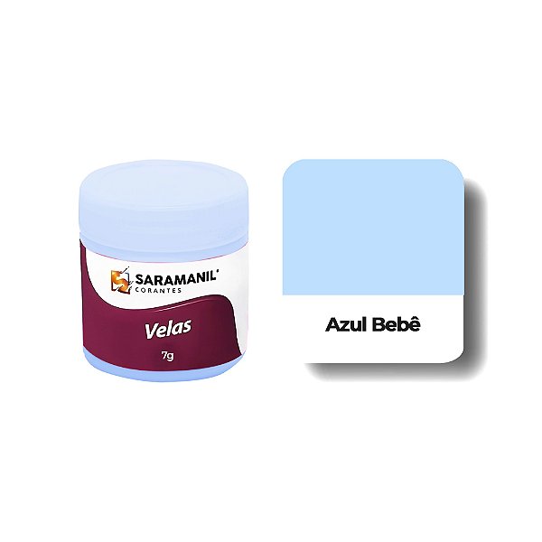 CORANTE EM PÓ PARA VELA AZUL BEBÊ - 7 GRS - SARAMANIL