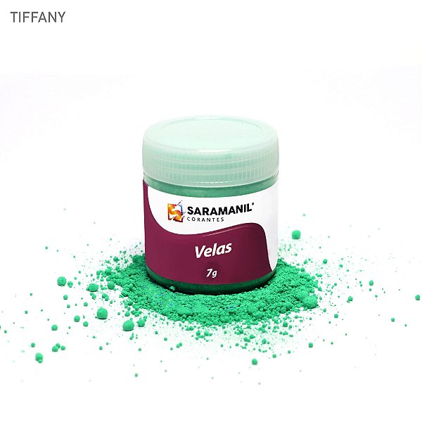 CORANTE FLUORESCENTE EM PÓ PARA VELA VERDE TIFFANY - 7 GRS - SARAMANIL
