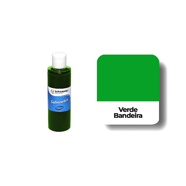CORANTE LÍQUIDO VERDE BANDEIRA P/ SABONETES E COSMÉTICOS 100ML - SARAMANIL