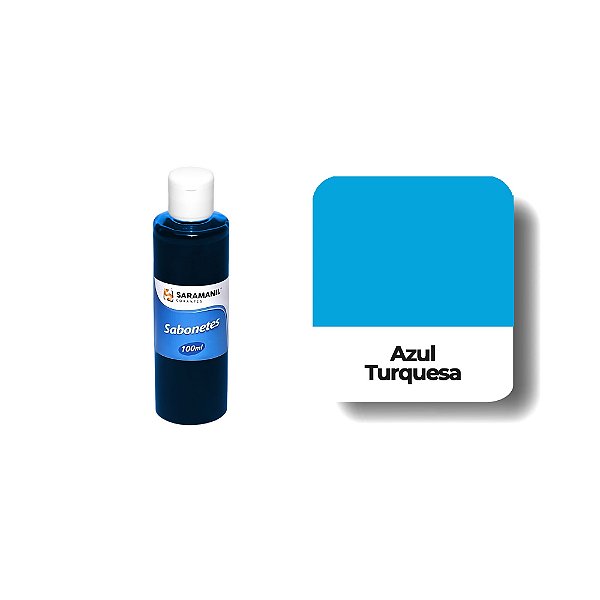 CORANTE LÍQUIDO AZUL TURQUESA P/ SABONETES E COSMÉTICOS 100ML - SARAMANIL
