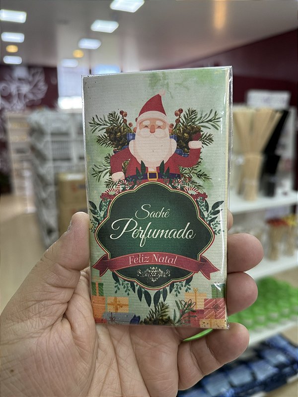 NATAL 03 - ENVELOPE SACHÊ AROMÁTICO/PERFUMADO - IMPRESSO EM PAPEL VERGÊ - INCLUI SACO PLÁSTICO - UNIDADE