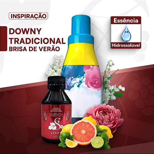 DOWNY TRADICIONAL BRISA DE VERÃO - ESSÊNCIA HIDROSOLÚVEL - PREMIUM E CONCENTRADA PARA BASES ÁGUA