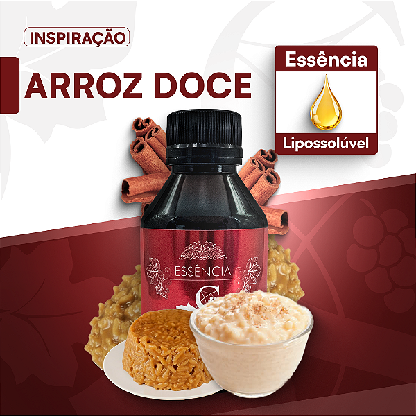 ARROZ DOCE - ESSÊNCIA LIPOSOLÚVEL - PREMIUM E CONCENTRADA PARA VELAS, SABONETES E COSMÉTICOS ARTESANAIS