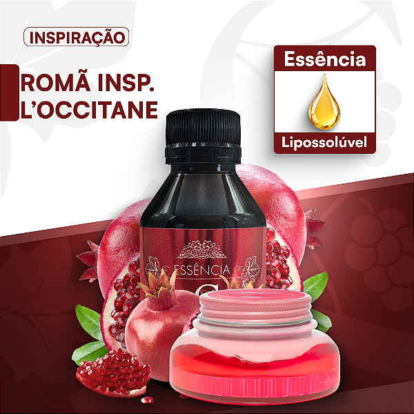 ROMÃ - INSP. L'OCCITANE - ESSÊNCIA LIPOSOLÚVEL - PREMIUM E CONCENTRADA PARA VELAS, SABONETES E COSMÉTICOS ARTESANAIS