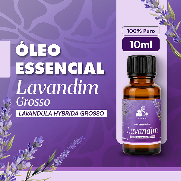ÓLEO ESSENCIAL DE LAVANDIM VEGANO E ORGÂNICO 10 ML