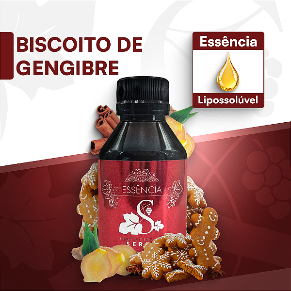 BISCOITO DE GENGIBRE 100ML ESSÊNCIA LIPOSOLÚVEL - PREMIUM E CONCENTRADA PARA VELAS, SABONETES E COSMÉTICOS ARTESANAIS