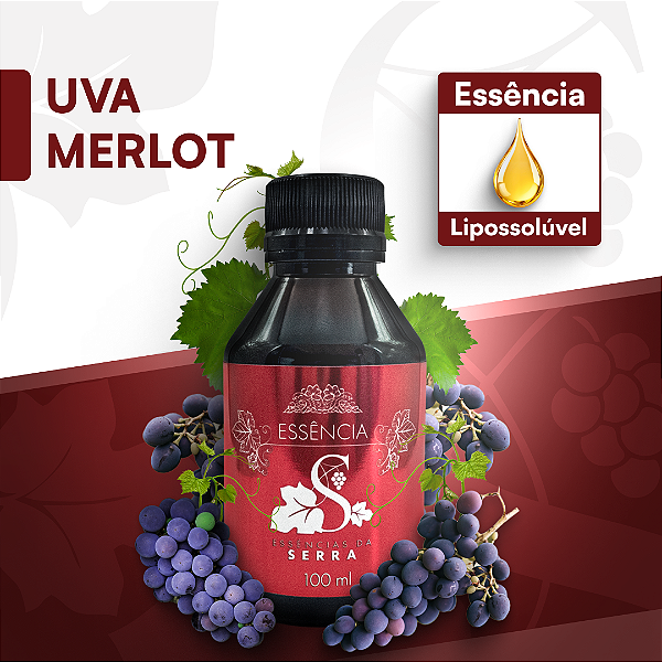UVA MERLOT 100ML ESSÊNCIA LIPOSOLÚVEL - PREMIUM E CONCENTRADA PARA VELAS, SABONETES E COSMÉTICOS ARTESANAIS