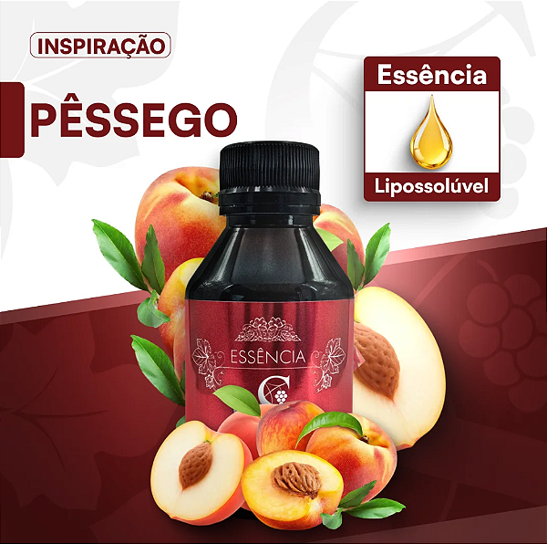 PÊSSEGO 100ML ESSÊNCIA LIPOSOLÚVEL - PREMIUM E CONCENTRADA PARA VELAS, SABONETES E COSMÉTICOS ARTESANAIS