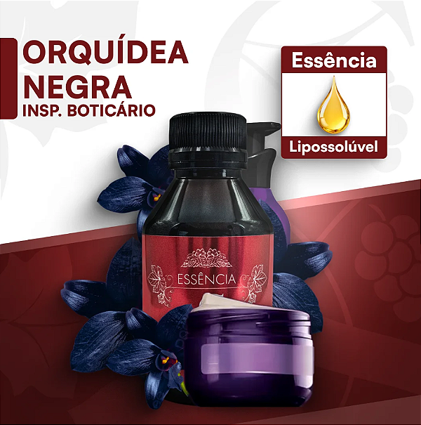 ORQUÍDEA NEGRA 100ML ESSÊNCIA LIPOSOLÚVEL - PREMIUM E CONCENTRADA PARA VELAS, SABONETES E COSMÉTICOS ARTESANAIS