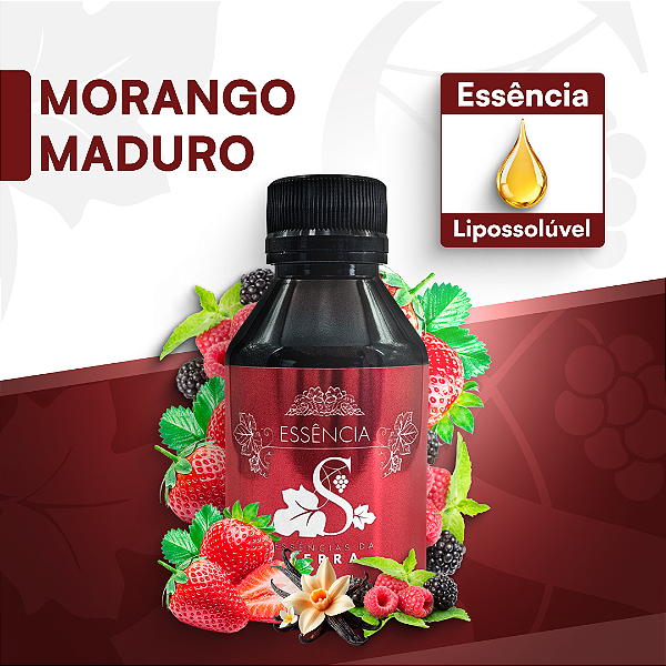 MORANGO MADURO 100ML ESSÊNCIA LIPOSOLÚVEL - PREMIUM E CONCENTRADA PARA VELAS, SABONETES E COSMÉTICOS ARTESANAIS
