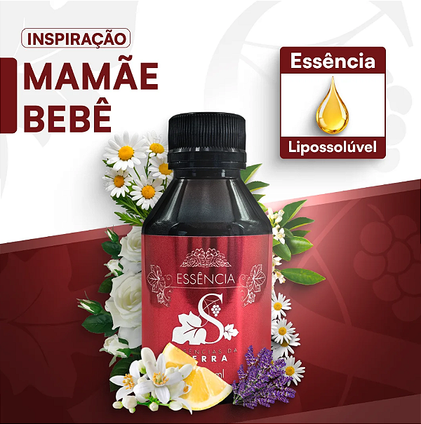 MAMÃE E BEBÊ 100ML ESSÊNCIA LIPOSOLÚVEL - PREMIUM E CONCENTRADA PARA VELAS, SABONETES E COSMÉTICOS ARTESANAIS