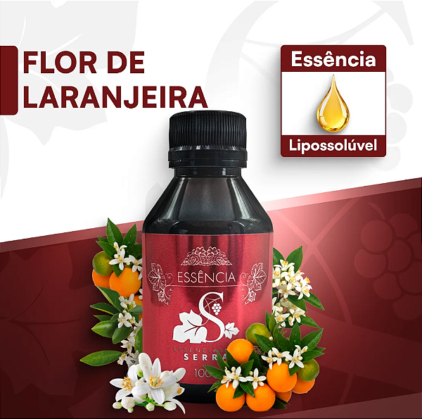 FLOR DE LARANJEIRA 100ML ESSÊNCIA LIPOSOLÚVEL - PREMIUM E CONCENTRADA PARA VELAS, SABONETES E COSMÉTICOS ARTESANAIS