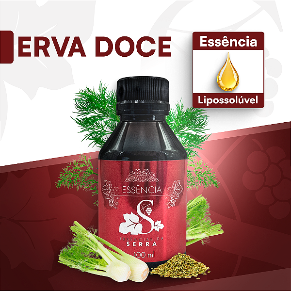 ERVA DOCE 100ML ESSÊNCIA LIPOSOLÚVEL - PREMIUM E CONCENTRADA PARA VELAS, SABONETES E COSMÉTICOS ARTESANAIS