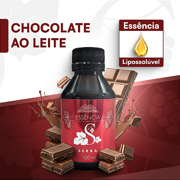 CHOCOLATE AO LEITE 100ML ESSÊNCIA LIPOSOLÚVEL - PREMIUM E CONCENTRADA PARA VELAS, SABONETES E COSMÉTICOS ARTESANAIS
