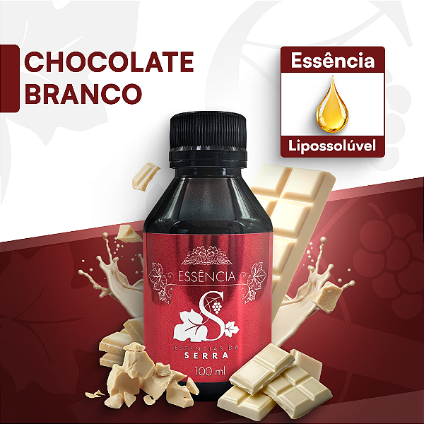 CHOCOLATE BRANCO 100ML ESSÊNCIA LIPOSOLÚVEL - PREMIUM E CONCENTRADA PARA VELAS, SABONETES E COSMÉTICOS ARTESANAIS