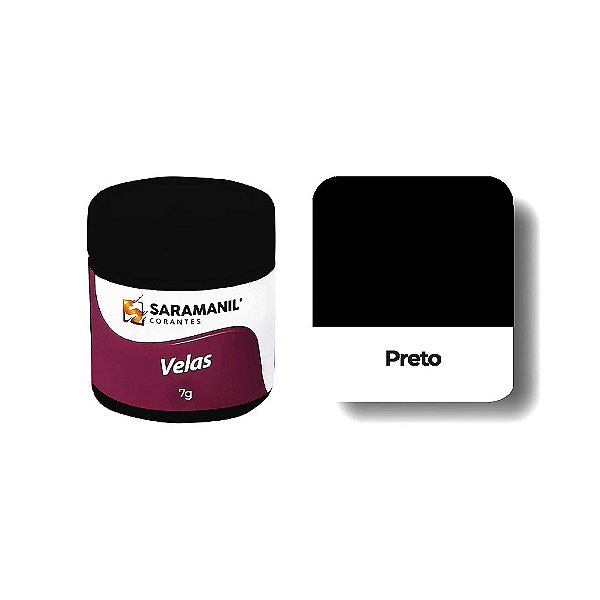CORANTE EM PÓ PARA VELA  PRETO- 7 GRS - SARAMANIL