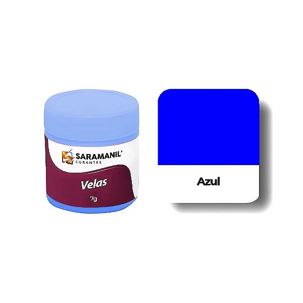 CORANTE EM PÓ PARA VELA AZUL - 7 GRS - SARAMANIL