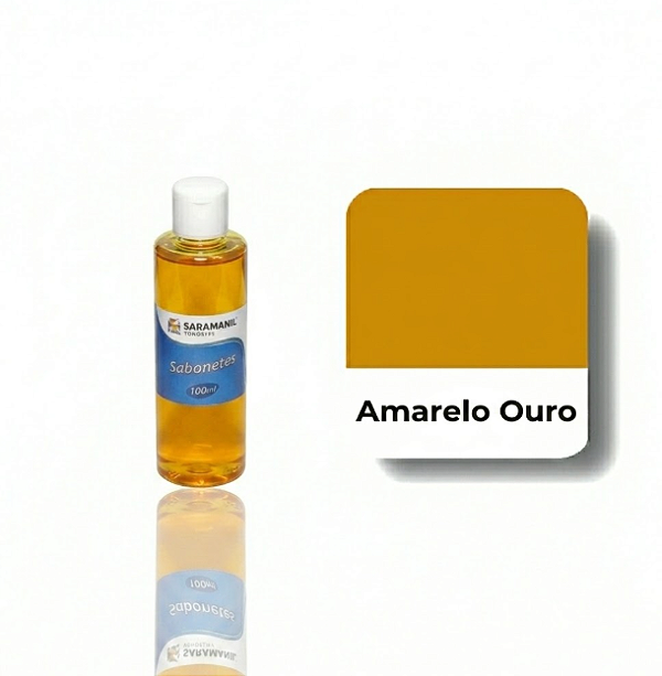 CORANTE LÍQUIDO AMARELO OURO  P/ SABONETES E COSMÉTICOS 100ML - SARAMANIL