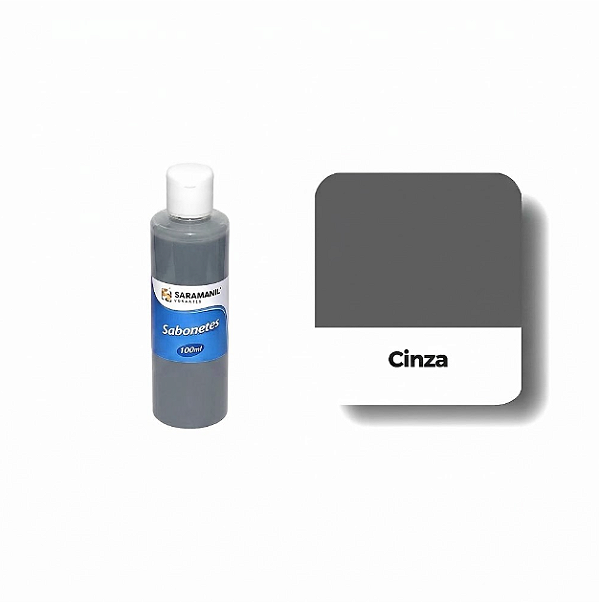 CORANTE LÍQUIDO CINZA P/ SABONETES E COSMÉTICOS 100ML - SARAMANIL