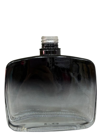 FRASCO ESMERALDA DE VIDRO PRETO 350ML