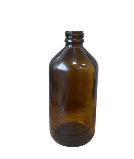 FRASCO DE VIDRO AMBAR 500 ML