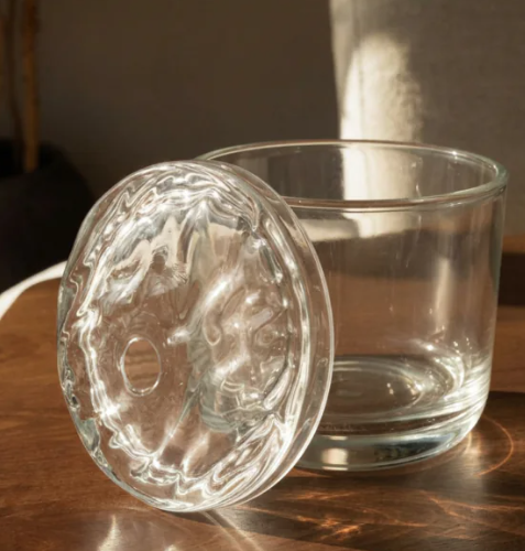 COPO DE VIDRO CRISTAL COM TAMPA 330ML