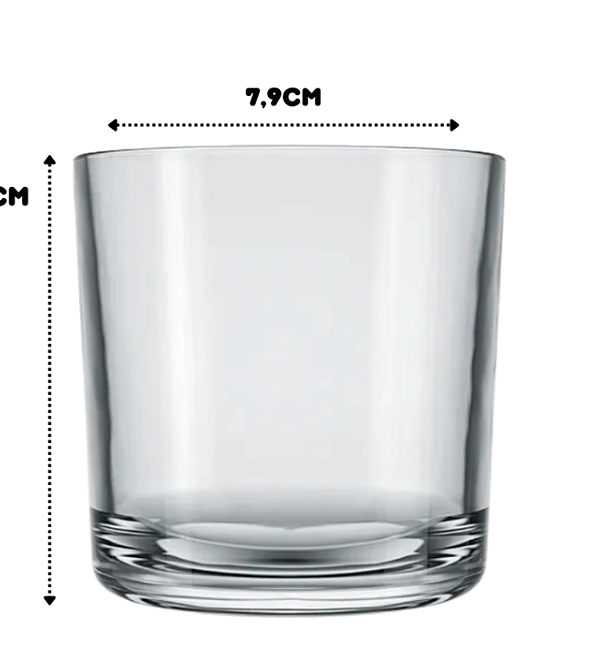 COPO DE VIDRO WHISKY / ROCKS PATÊ PARA VELAS 265ML