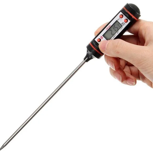 TERMÔMETRO CULINÁRIO COZINHA TIPO ESPETO 2OCM C/ BATERIA INCLUSA MEDE DE -50 ATÉ +300 IMPORTADO