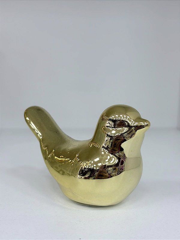 ENFEITE PASSARINHO METALIZADO DOURADO