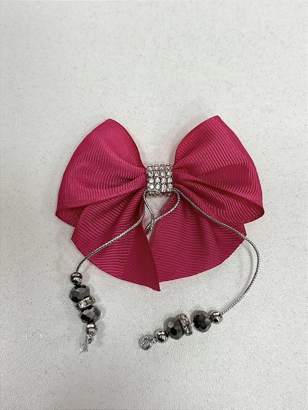LAÇO PARA DECORAR FRASCOS DE DIFUSOR DE VARETAS COM STRASS -LUXO ROSA