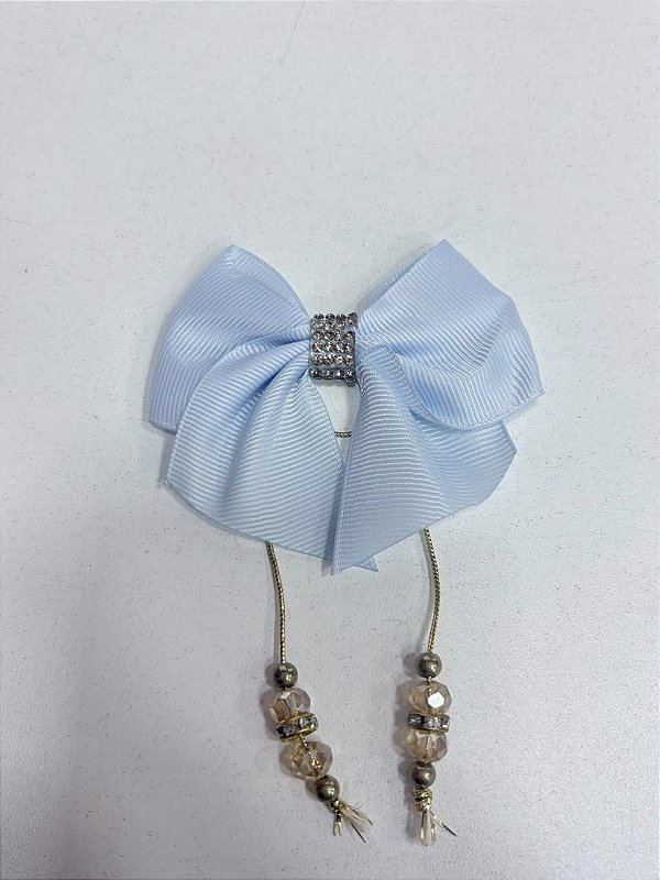 LAÇO PARA DECORAR FRASCOS DE DIFUSOR DE VARETAS COM STRASS - LUXO AZUL CLARO