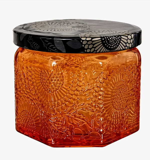 COPO DE VIDRO PARA VELA ÂMBAR 100 ML COM TAMPA