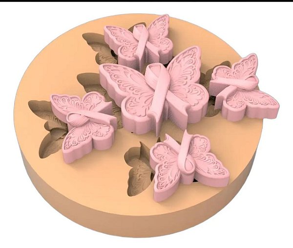 MOLDE MINI BORBOLETAS OUTUBRO ROSA